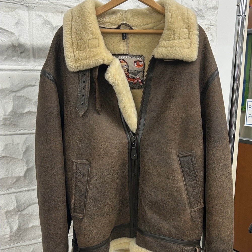 Walter Daroucci New York Pilot of the World Genuine Shearling Leather coat
